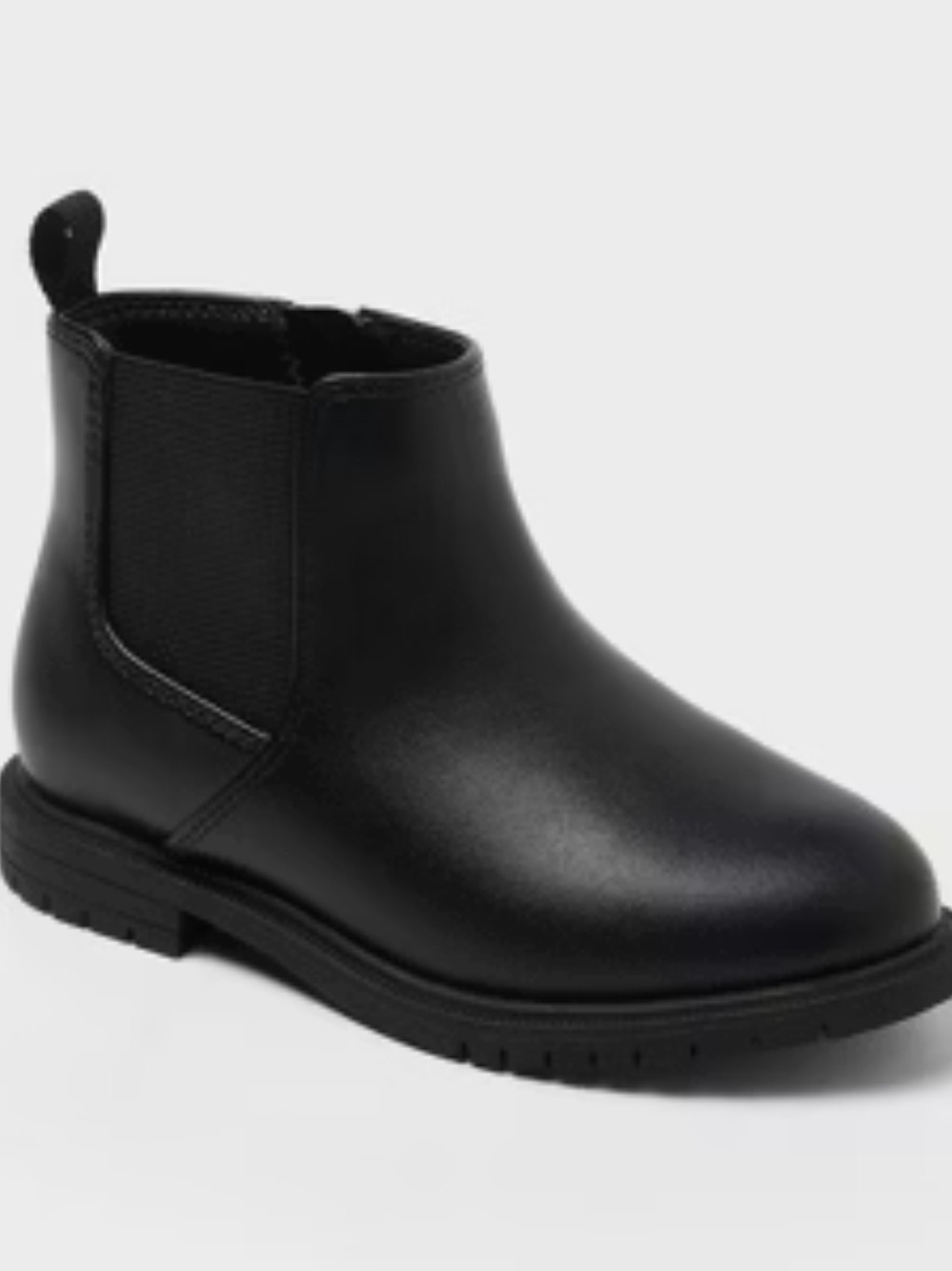 Cat & Jack Kids Black Chelsea Boot with Elastic Side Panels
